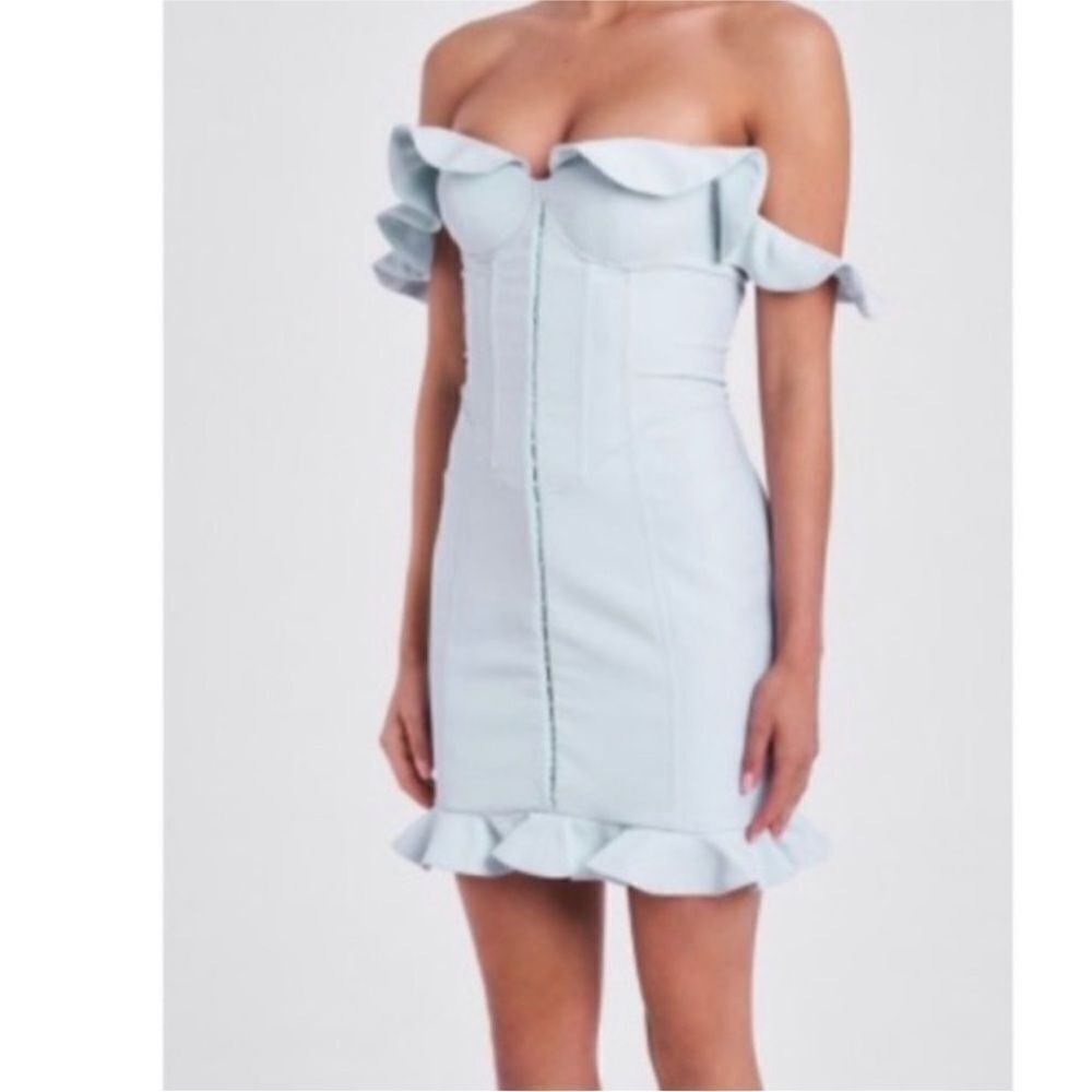Lavish Alice Strapless Light Blue Dress, US4